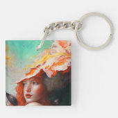 Porte-clés Belle artiste Abstraite Red Haired Ginger Girl (Dos)