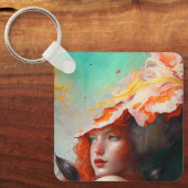 Porte-clés Belle artiste Abstraite Red Haired Ginger Girl (Recto)