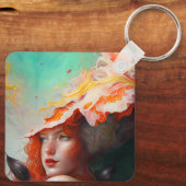 Porte-clés Belle artiste Abstraite Red Haired Ginger Girl (Verso)