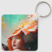 Porte-clés Belle artiste Abstraite Red Haired Ginger Girl (Dos)