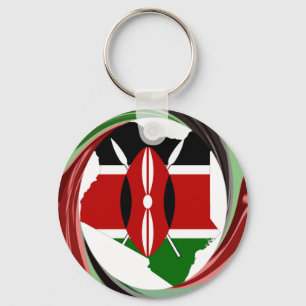 Porte-clés Belle belle carte Kenyan Whirlwind Design