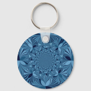 Porte-clés Belle Belle Iridescente Blue Kaleidoscope Art
