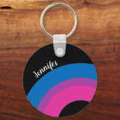 Porte-clés Belle Bisexual Fierté Drapeau mignon Personnalisé (Recto)