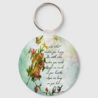 Belle branche vintage fleurie avec oiseaux