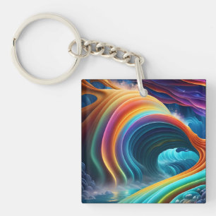 Porte-clés Belle cascade arc-en-ciel
