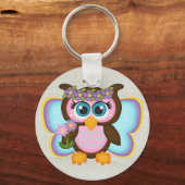 Porte-clés Belle Chouette Fée Fille (Recto)