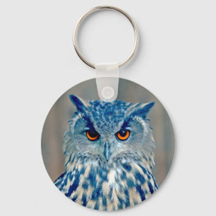 Porte-clés Belle Chouette Raptor Oumu Bleue