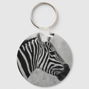 Porte-clés Belle conception noire et blanche sauvage de zèbr