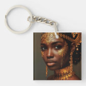 Porte-clés Belle Déesse Nubienne en Or (Devant)