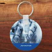 Porte-clés Belle équipe Cheval Hiver Conduite photo (Recto)