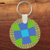 Porte-clés Belle Extraordinaire Vert Bleu Cyan Art Design d'i (Recto)