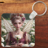 Porte-clés Belle fée de janvier en oeillets (Verso)