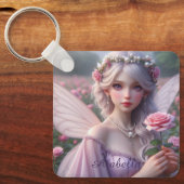 Porte-clés Belle fée de juin en Rose (Recto)