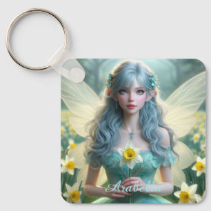 Porte-clés Belle fée de mars dans les jonquilles