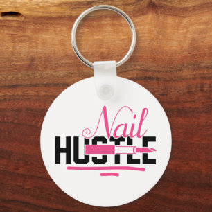 Porte-clés Belle fille à ongle rose Hustle