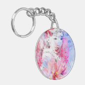 Porte-clés Belle fille avec un bouquet des fleurs (Devant gauche)