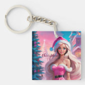 Porte-clés Belle fille de Noël rose 01 (Devant)