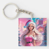 Porte-clés Belle fille de Noël rose 01 (Devant)