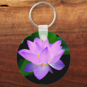 Porte-clés Belle fleur de lotus violet dans l'eau (Recto)