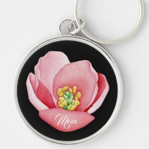 Porte-clés Belle Fleur de Magnolia Rose Maman