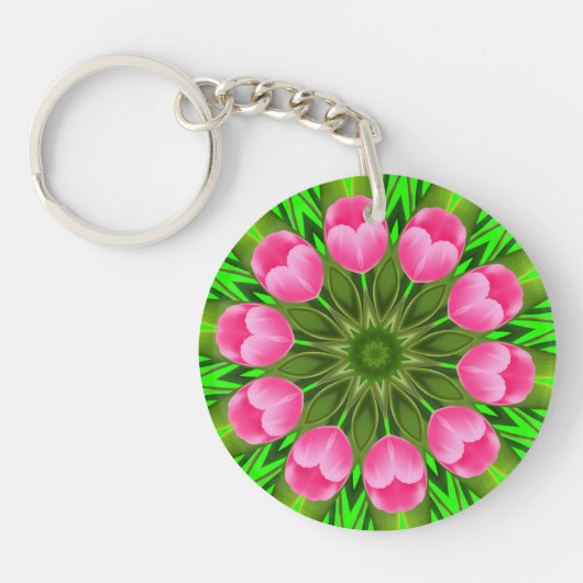 Porte-clés Belle Fleur Mandala Design (Devant)