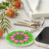 Porte-clés Belle Fleur Mandala Design (Devant Droit)