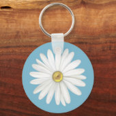 Porte-clés Belle Fleur marguerite sur Turquoise Turquoise (Recto)