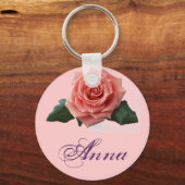 Porte-clés Belle Fleur "Rose rose" (Recto)