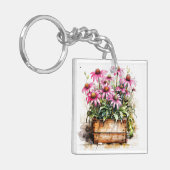Porte-clés Belle floraison de fleurs d'aster (Devant gauche)
