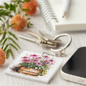 Porte-clés Belle floraison de fleurs d'aster (Devant Droit)