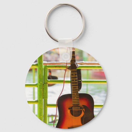 Porte-clés Belle guitare acoustique (Recto)
