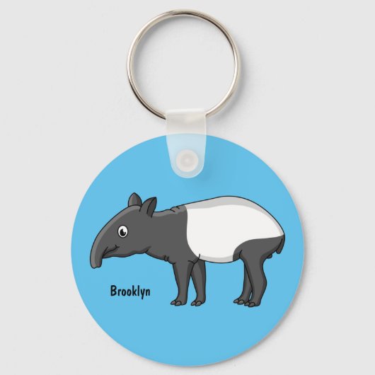 Porte-clés Belle illustration de tapir de dessin animé (Recto)