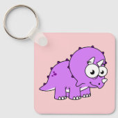 Porte-clés Belle Illustration D'Un Tricératops. (Recto)