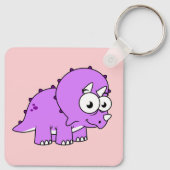 Porte-clés Belle Illustration D'Un Tricératops. (Dos)