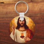 Porte-clés Belle image religieuse Sacré Coeur de Jésus (Recto)