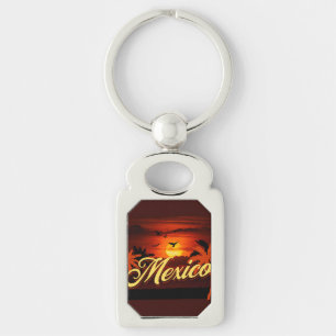 Porte-clés Belle impression vintage Mexique coucher de soleil