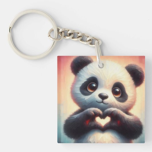 Porte-clés Belle Love Heart Panda (Devant)