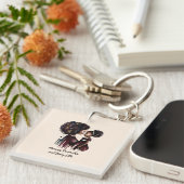 Porte-clés Belle maman et fille noire (25) (Devant Droit)