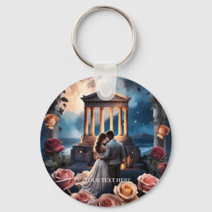 Porte-clés Belle mariée et chambre debout au bord de la mer