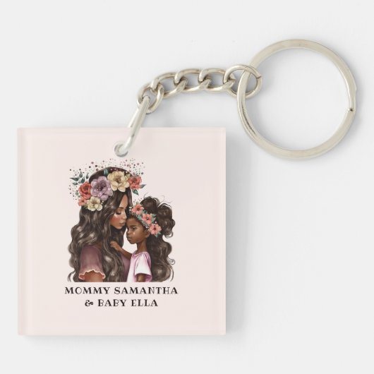 Porte-clés Belle mère et fille noire (2) (Dos)