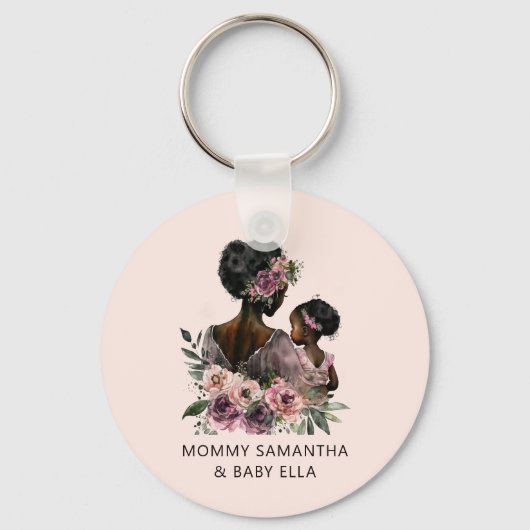 Porte-clés Belle mère et fille noire (8) (Recto)