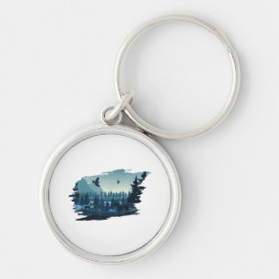 Porte-clés Belle Montagne, Arbres de la Nature et Forêt