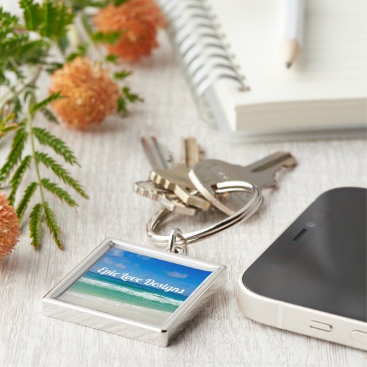 Porte-clés Belle Ocean Photo Personnalisable Beach House (Côté)