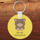 Porte-clés Belle Ours Jaune Mignonne Mignonne (Recto)