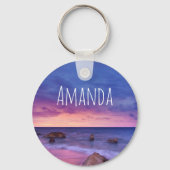 Porte-clés Belle photo côtière du coucher de soleil (Recto)