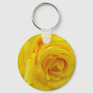 Porte-clés belle photo de rose jaune
