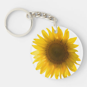 Porte-clés Belle photo de tournesol réaliste, motif minimalis