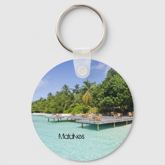 Porte-clés Belle plage aux Maldives (Recto)