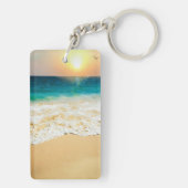 Porte-clés Belle plage d'été coucher de soleil (Dos)