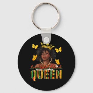 Porte-clés Belle Reine Noire séchant Afro Melanin Junete